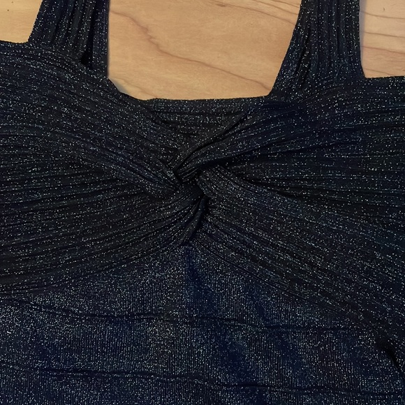 QED London form fitting sparkles navy dress - Picture 3 of 5